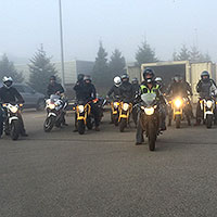 Instructors on a foggy day